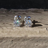 14k white gold diamond studs earrings -  .95tw