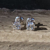 14k white gold diamond studs earrings -  .95tw