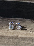 14k white gold diamond studs earrings -  .95tw