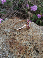 15ct  gold Victorian halo Ruby & Pearl ring
