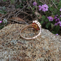 15ct  gold Victorian halo Ruby & Pearl ring