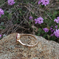 15ct  gold Victorian halo Ruby & Pearl ring