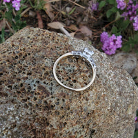 14k gold two tone old mine cut diamond antique estate ring - apx .95ct tw