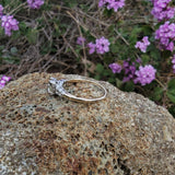 14k gold two tone old mine cut diamond antique estate ring - apx .95ct tw