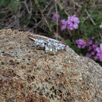 14k gold two tone old mine cut diamond antique estate ring - apx .95ct tw