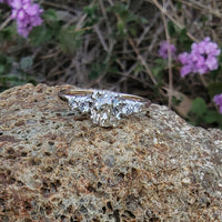 14k gold two tone old mine cut diamond antique estate ring - apx .95ct tw