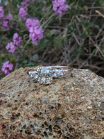 14k gold two tone old mine cut diamond antique estate ring - apx .95ct tw