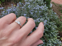 14k gold two tone old mine cut diamond antique estate ring - apx .95ct tw