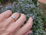 14k gold two tone old mine cut diamond antique estate ring - apx .95ct tw