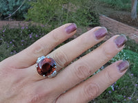 Platinum pink tourmaline & diamond estate cocktail ring