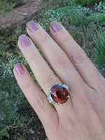Platinum pink tourmaline & diamond estate cocktail ring