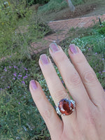 Platinum pink tourmaline & diamond estate cocktail ring