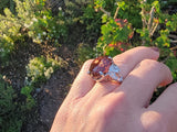Platinum pink tourmaline & diamond estate cocktail ring
