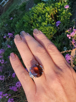 Platinum pink tourmaline & diamond estate cocktail ring