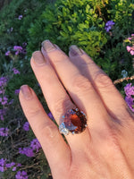 Platinum pink tourmaline & diamond estate cocktail ring