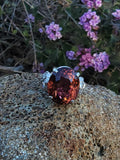 Platinum pink tourmaline & diamond estate cocktail ring