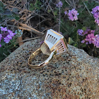 18k gold Smokey quartz HUGE vintage cocktail ring