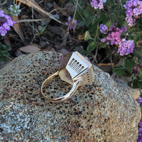 18k gold Smokey quartz HUGE vintage cocktail ring