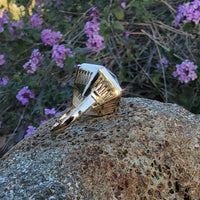 18k gold Smokey quartz HUGE vintage cocktail ring