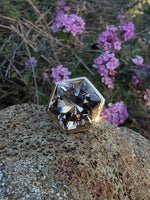 18k gold Smokey quartz HUGE vintage cocktail ring