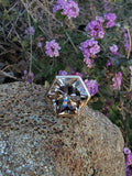 18k gold Smokey quartz HUGE vintage cocktail ring