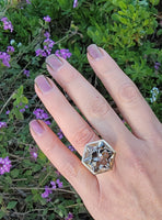 18k gold Smokey quartz HUGE vintage cocktail ring