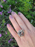 18k gold Smokey quartz HUGE vintage cocktail ring