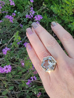 18k gold Smokey quartz HUGE vintage cocktail ring