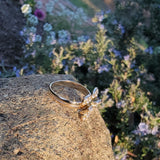 10k gold Victorian flower tulip seed pearl ring