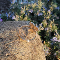 10k gold Victorian flower tulip seed pearl ring
