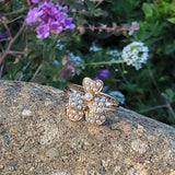 10k gold Victorian flower tulip seed pearl ring