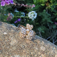 10k gold Victorian flower tulip seed pearl ring