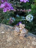 10k gold Victorian flower tulip seed pearl ring