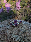 9ct gold Victorian pearl & garnet ring band - hallmarks