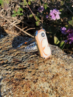 14k white gold c.1920's filigree carved shell cameo & diamond estate ring