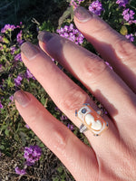 14k white gold c.1920's filigree carved shell cameo & diamond estate ring