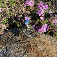 14k white gold vintage filigree Deco black ONYX & diamond Ring