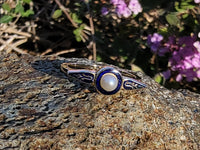14k gold Deco enamel & pearl ring