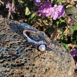 14k gold Deco enamel & pearl ring