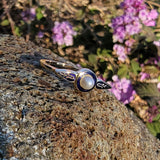 14k gold Deco enamel & pearl ring
