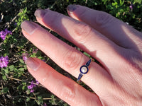 14k gold Deco enamel & pearl ring