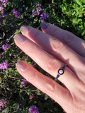 14k gold Deco enamel & pearl ring