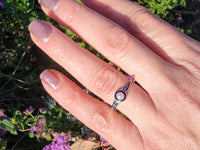 14k gold Deco enamel & pearl ring