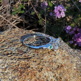 Platinum Emerald & Diamond estate ring
