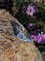 Platinum Emerald & Diamond estate ring