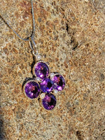 14k gold Victorian amethyst & pearl necklace pendant lavaliere