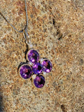 14k gold Victorian amethyst & pearl necklace pendant lavaliere