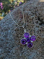 14k gold Victorian amethyst & pearl necklace pendant lavaliere