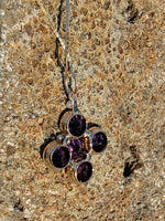 14k gold Victorian amethyst & pearl necklace pendant lavaliere