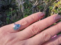 14k white gold Emerald & Diamond estate Art Deco vintage antique ring